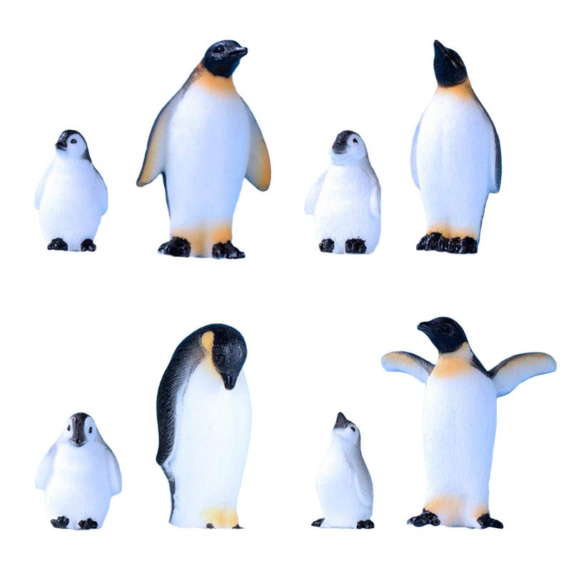 Fevoila 8 Pcs Realistic Penguin Figurines Ocean Animal Penguin Figure Model Cake Toppers Desktop Decor Christmas Birthday Gift - Image 3