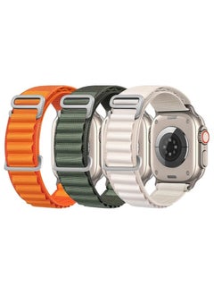Pack Alpine Loop Compatible With Apple Watch Band 49mm 45mm 44mm 42mm 41mm 40mm 38mm, Women Men Nylon Sport Solo Loop Rugged Strap with G‑Hook for iWatch Utral Series 8 7 6 5 4 3 2 1 SE
