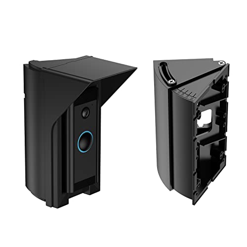 Ayotu Waterproof Adjustable 30 to 60 Degree Angle Mount for Video Doorbell Wired, Doorbell Mounting Bracket Wedge Corner with Rain Shield, Doorbell Angle Holder, Black - Image 1
