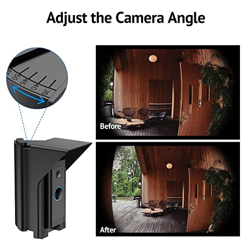 Ayotu Waterproof Adjustable 30 to 60 Degree Angle Mount for Video Doorbell Wired, Doorbell Mounting Bracket Wedge Corner with Rain Shield, Doorbell Angle Holder, Black - Image 4