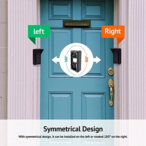 Ayotu Waterproof Adjustable 30 to 60 Degree Angle Mount for Video Doorbell Wired, Doorbell Mounting Bracket Wedge Corner with Rain Shield, Doorbell Angle Holder, Black - Image 5