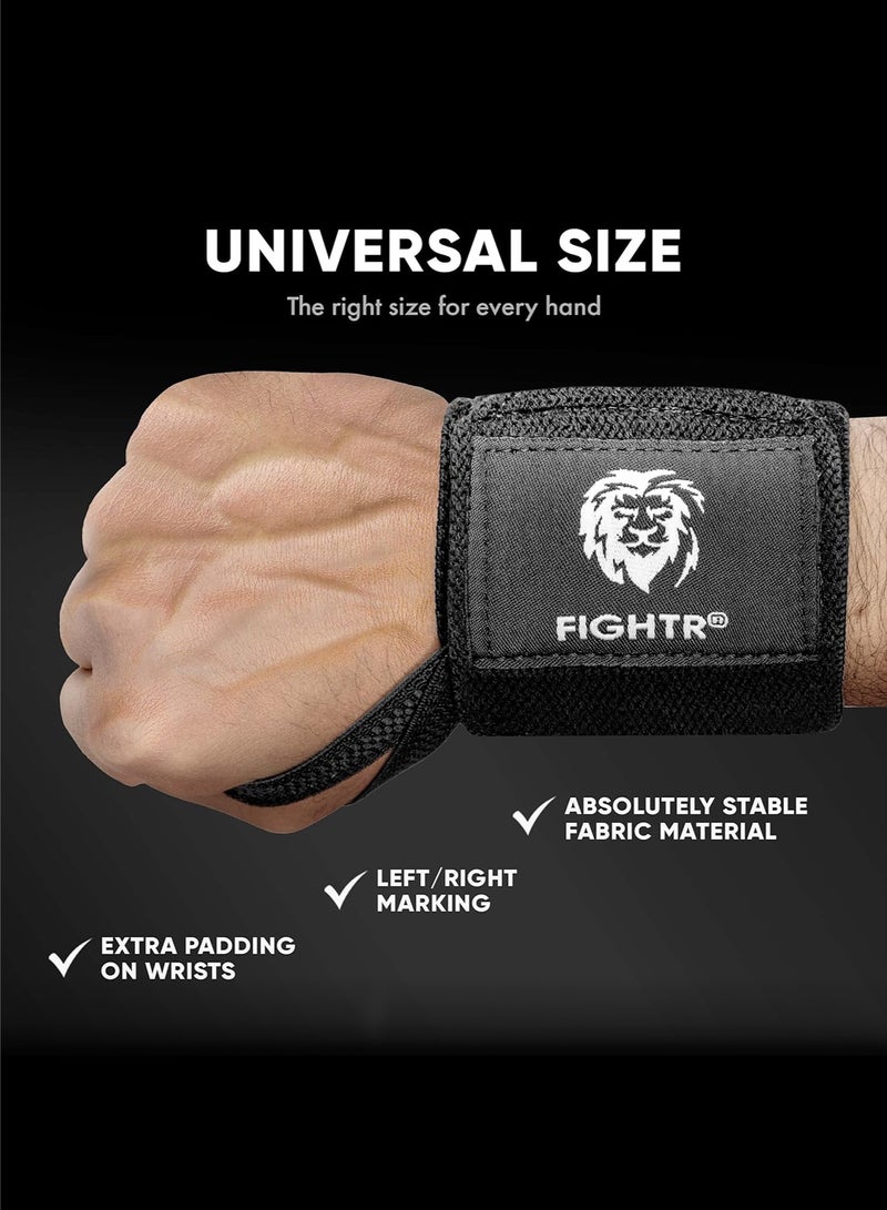 FIGHTR أربطة المعصم للياقة البدنية - لمزيد من القبضة وأقل ألم - جودة احترافية للياقة البدنية، رفع الأثقال، كمال الأجسام، رفع الأثقال وكروس فيت - Image 3