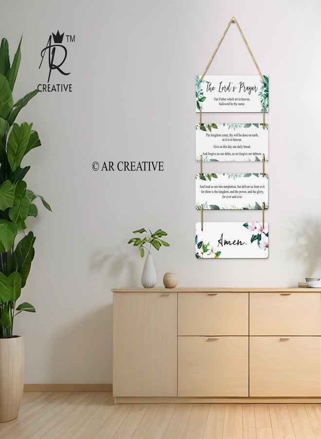 AR Creative The Lord's Prayer- Bible Verse Wall Hanging For Home Decoration, Bible Quotes MDF Wooden Wall Art, Bible Verse, Home, Office Decor, Wall Wood Hanger (15 inch x 11 inch) - Image 4