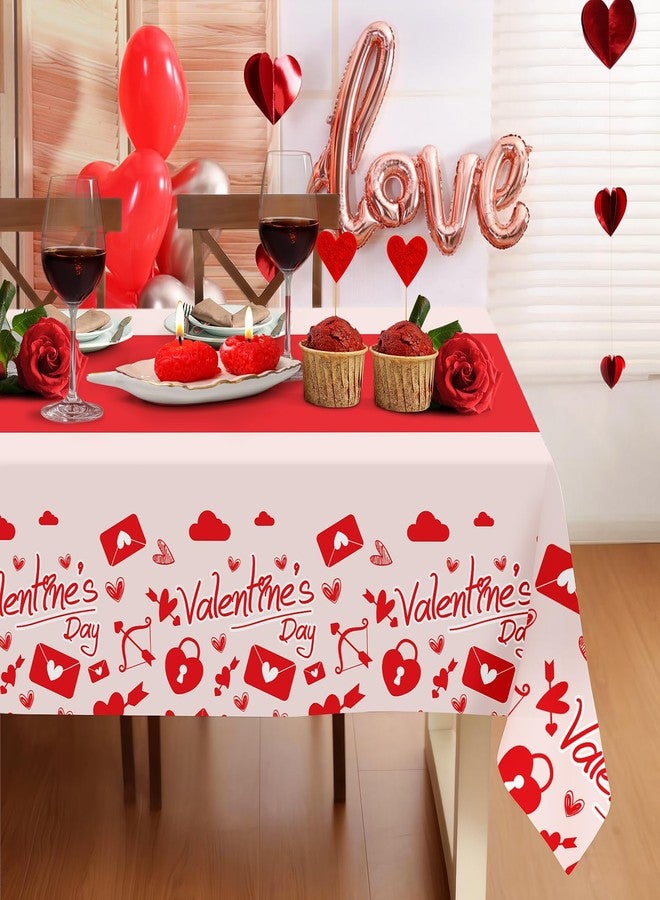 Childom Valentines Day Tablecloth Decorations for Party,3 Pack Disposable Plastic Valentines Tablecloth 54" x 108", Pink Table Cloths for Party Supplies,Valentines Day Decor for Wedding Engagement Anniversary - Image 5
