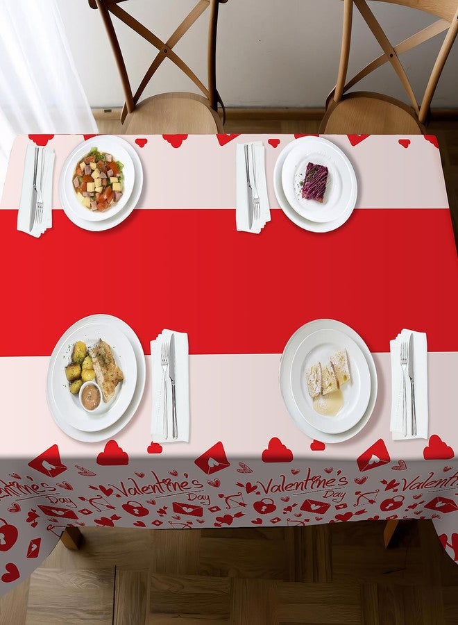 Childom Valentines Day Tablecloth Decorations for Party,3 Pack Disposable Plastic Valentines Tablecloth 54" x 108", Pink Table Cloths for Party Supplies,Valentines Day Decor for Wedding Engagement Anniversary - Image 4