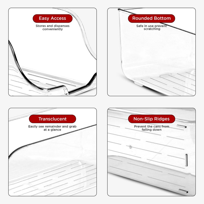 Utopia Kitchen Soda Can Organizer and Dispenser for Refrigerator/Pantry - Durable Can Storage Organizer Fridge & Kitchen Organization - (Clear, Set of 4) - Image 4