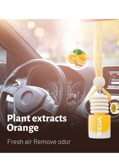 IKEDA IKEDA 2Pcs Car Air Freshener | Automotive Air Fresheners 4ml Car Scents | 45-Days Keep Fragrance | Automobile Hanging Diffuser Bottles | Remove Auto Odor Long-Lasting Fresh Air for Men Women (Orange)  - Image 4