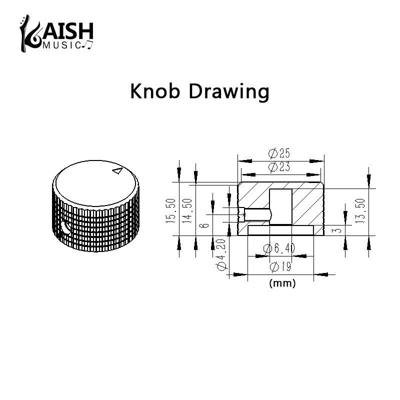 KAISH 2pcs 636425mm Diam Aluminium Potentiometer Knobs 14 Universal Metal Pot Knobs with Indicator and Set Screw for GuitarBassAMP AmplifierPower AmplifierPreampsAudio Equipments Gold - Image 3