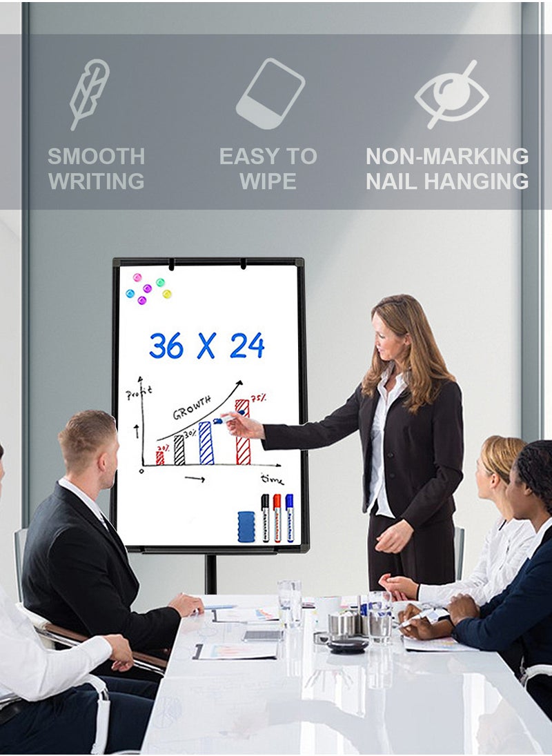 Kidle KidLe Dry Erase Boards Rolling Whiteboard, Mobile Round Base Whiteboard - 3-Layer Coated Smooth Surface, Ideal for Team Brainstorming, Education  - Image 4