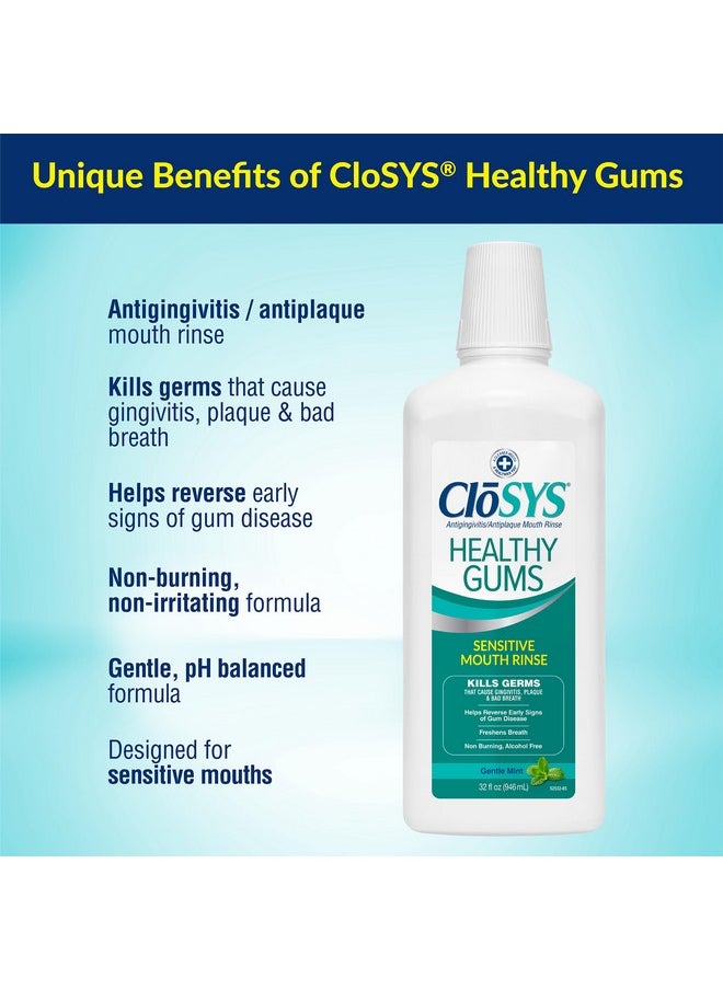 CloSYS Closys Healthy Gums Mouthwash, Antiplaque and Antigingivitis for Gum Health, Non-Burning, Non-Irritating - 32 Fl Oz (Triple Pack)  - Image 2