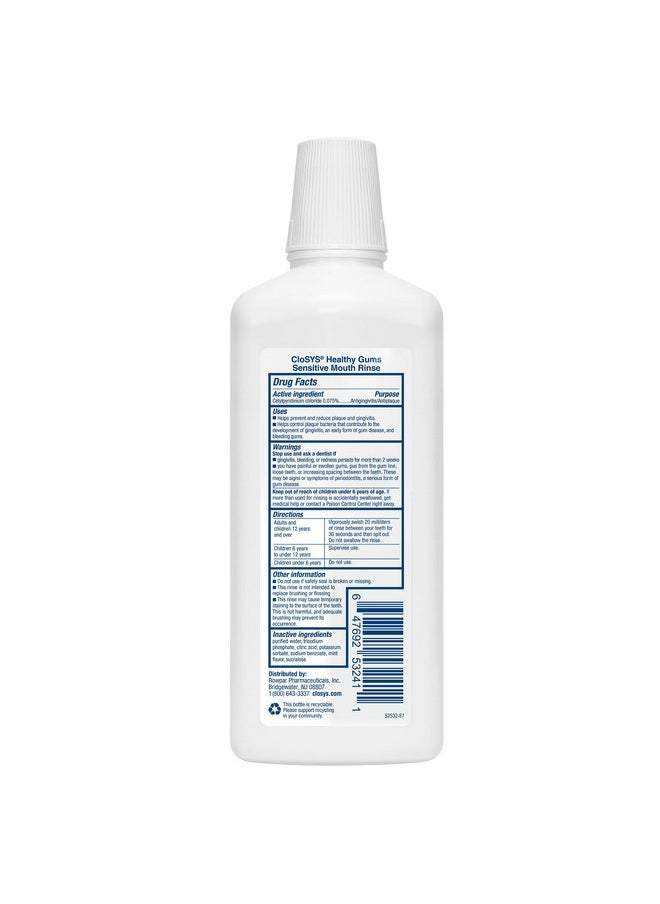 CloSYS Closys Healthy Gums Mouthwash, Antiplaque and Antigingivitis for Gum Health, Non-Burning, Non-Irritating - 32 Fl Oz (Triple Pack)  - Image 1