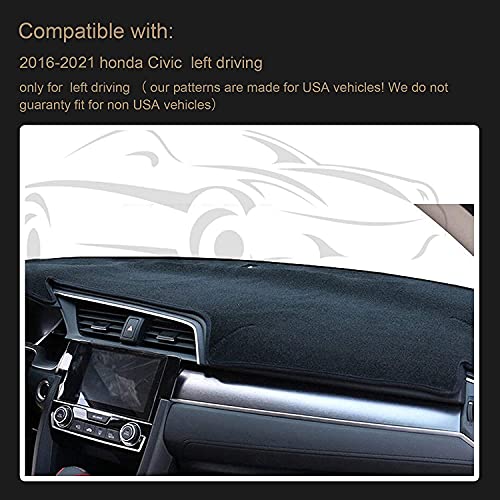 SPEEDWOW Dashboard Dash Board Cover Mat Carpet Compatible with 2016-2021 Honda Civic - Image 4
