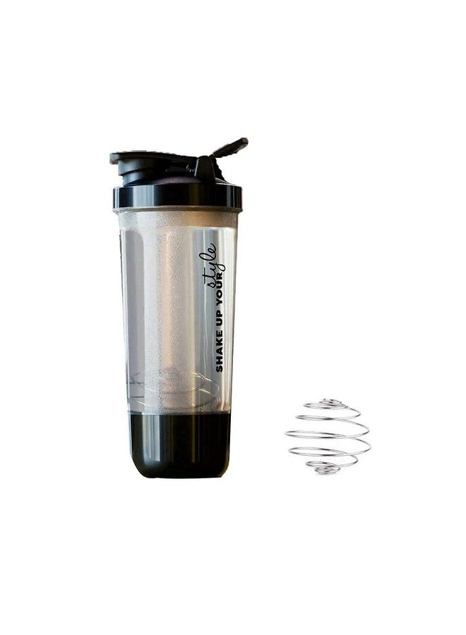 AIDROM MART Shaker Bottle, 100% Leak Proof BPA Free Gym Shaker Pro Cyclone Shaker 600ml with Storage Compartment and Stainless Steel Blender Ball, Ideal for Protein (Multi Color) - Image 1