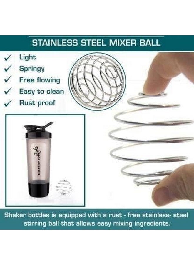 AIDROM MART Shaker Bottle, 100% Leak Proof BPA Free Gym Shaker Pro Cyclone Shaker 600ml with Storage Compartment and Stainless Steel Blender Ball, Ideal for Protein (Multi Color) - Image 3