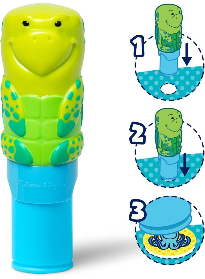 Melissa & Doug Sticker WOW! Sticker Stamper & Activity Pad - Turtle – 300+ Stickers, Self-Inking Stamper & 24 Activity Pages – Mess-Free Creative Fun for Kids – Ages 3+ | MD50234 - Image 3