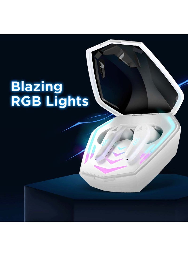 ELTRAZONE Immortal 131 True Wireless Earbuds – 40 Hours Playback, Beast Mode for Ultra-Low Latency Gaming, ENx Noise Cancellation Technology, White Sabre Design – Powerful 13mm Drivers, IPX5 Water Resistance, Comfortable Fit for Music, Calls & Gaming  - Image 4