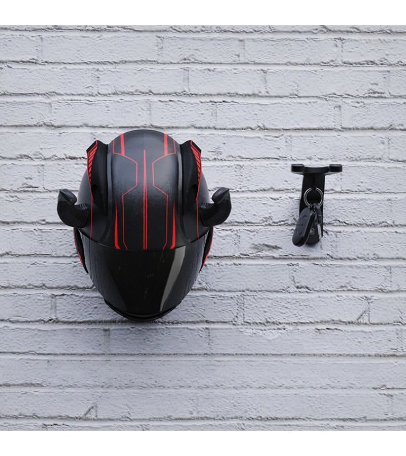 Black 5pcs Wall Mounted Hook Set Multifunctional Kitchen Cabinet Storage Rack Motorcycle Helmet Display Rack Sturdy Storage Rack For Home Garage And Studio - Image 4