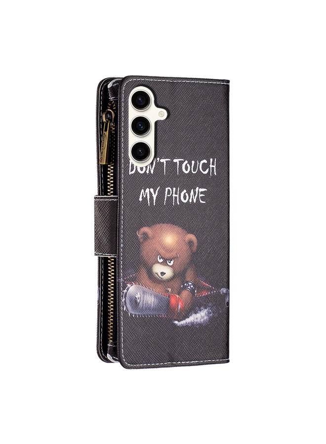 اس-توب جراب لهاتف Samsung Galaxy S23 FE 5G بنمط رسم ملون وسحاب من الجلد - Image 3