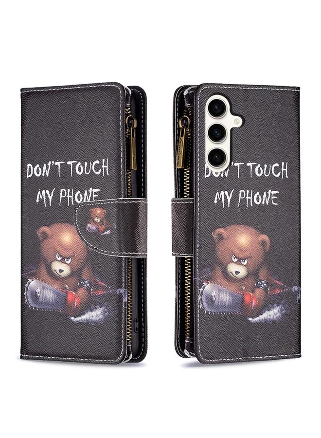 اس-توب جراب لهاتف Samsung Galaxy S23 FE 5G بنمط رسم ملون وسحاب من الجلد - Image 1