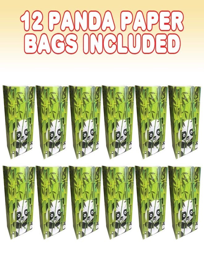 ArtCreativity Panda Paper Party Favor Bags, Pack of 12, Fun Theme Goodie Gift Bags, Durable Treat Bags, Zoo-Themed Party Supplies and Favors for Birthday, Baby Shower, Holiday Goodies - Image 2