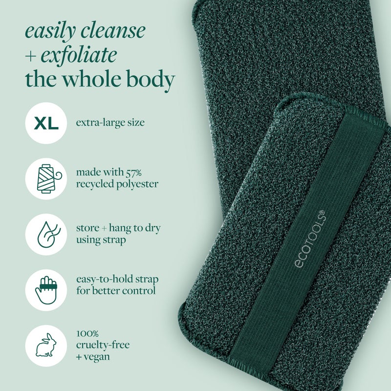 EcoTools XL Body Buffer, Exfoliating Body Scrubber, Large Sponge for Whole Body Cleansing, Quickly Remove Dry Skin, Eco-Friendly Bath Accessory for Men & Women, Cruelty-Free, 1 Count - Image 2