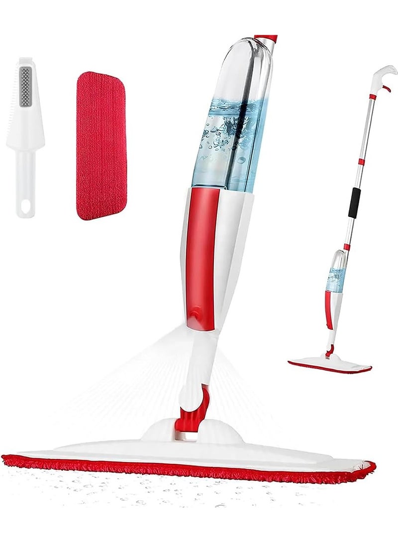 360 Degree Spray Mop Water with 400ml 14oz Refillable Bottle, Microfiber Spraying Mop Easy Used for Dust Cleaning Dry Wet Home Office Floor Wood Hardwood Laminate Ceramic Tiles - Image 1