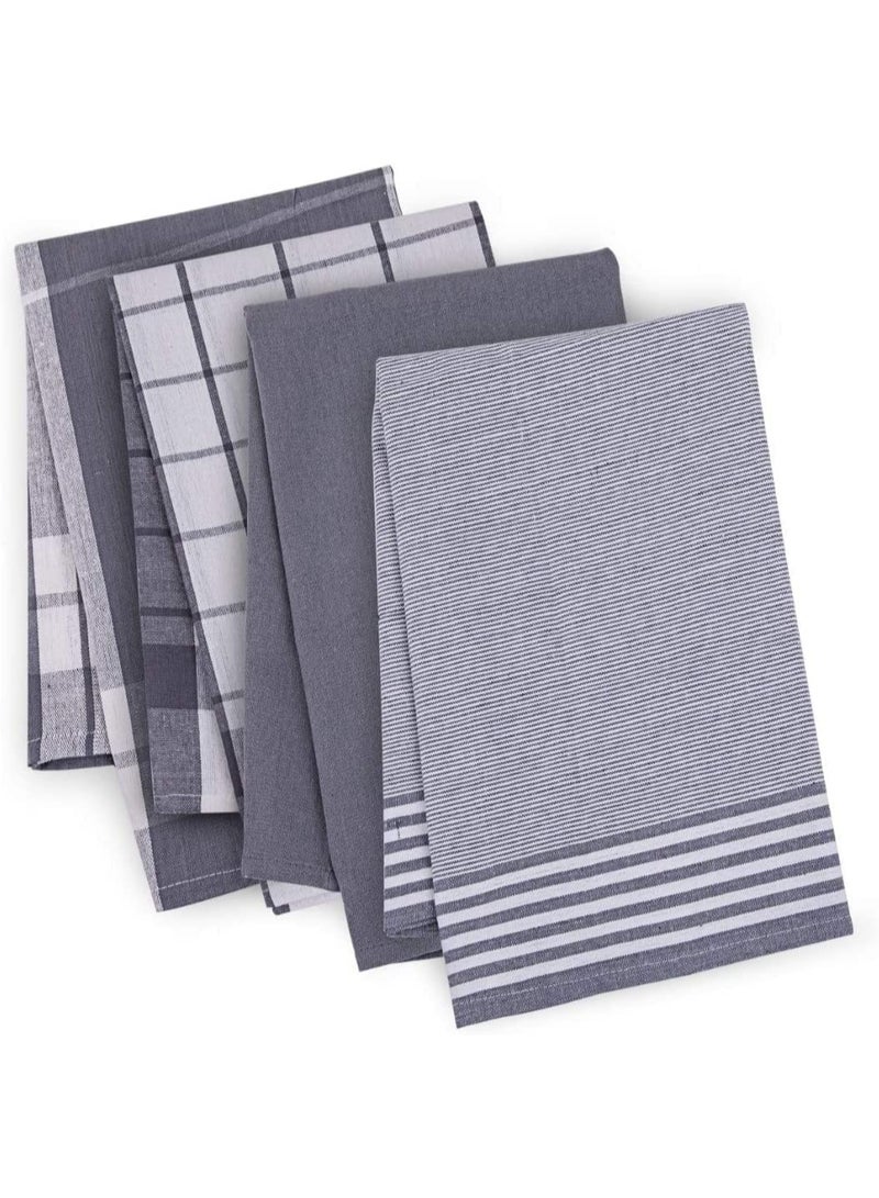 الأرض أكمل مجموعة مناشف الشاي من 4 قطع - قطن 100% - منشفة مطبخ خالية من الوبر وقابلة للغسل - مناشف يد مناشف شاي ناعمة بشكل لا يصدق من القطن 50 × 70 سم مناشف أطباق كبيرة - قطعة قماش تنظيف - Image 1