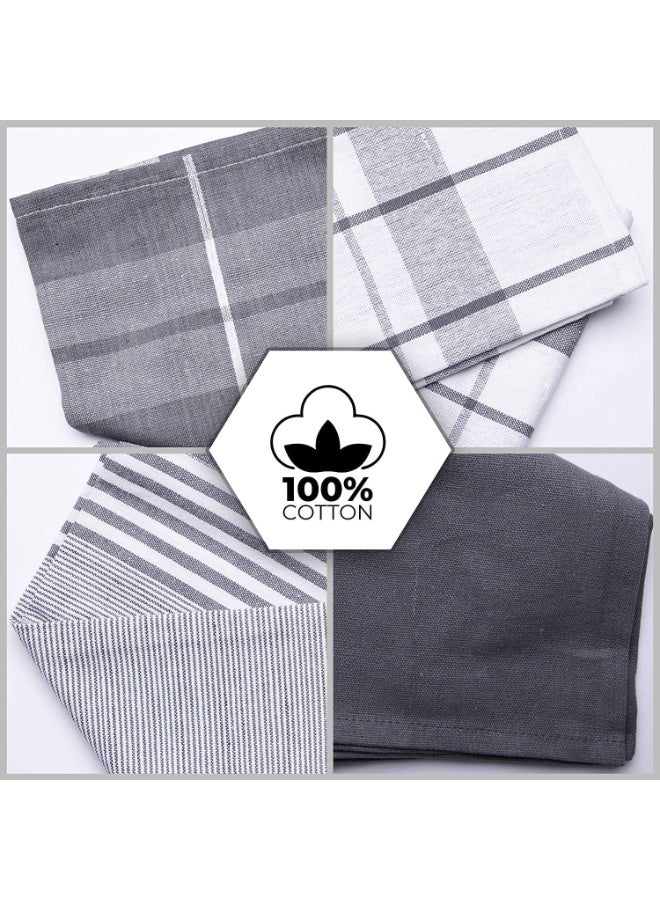 الأرض أكمل مجموعة مناشف الشاي من 4 قطع - قطن 100% - منشفة مطبخ خالية من الوبر وقابلة للغسل - مناشف يد مناشف شاي ناعمة بشكل لا يصدق من القطن 50 × 70 سم مناشف أطباق كبيرة - قطعة قماش تنظيف - Image 3