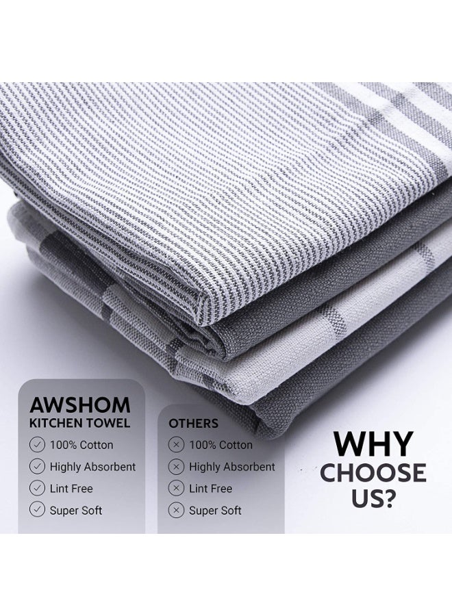 الأرض أكمل مجموعة مناشف الشاي من 4 قطع - قطن 100% - منشفة مطبخ خالية من الوبر وقابلة للغسل - مناشف يد مناشف شاي ناعمة بشكل لا يصدق من القطن 50 × 70 سم مناشف أطباق كبيرة - قطعة قماش تنظيف - Image 2