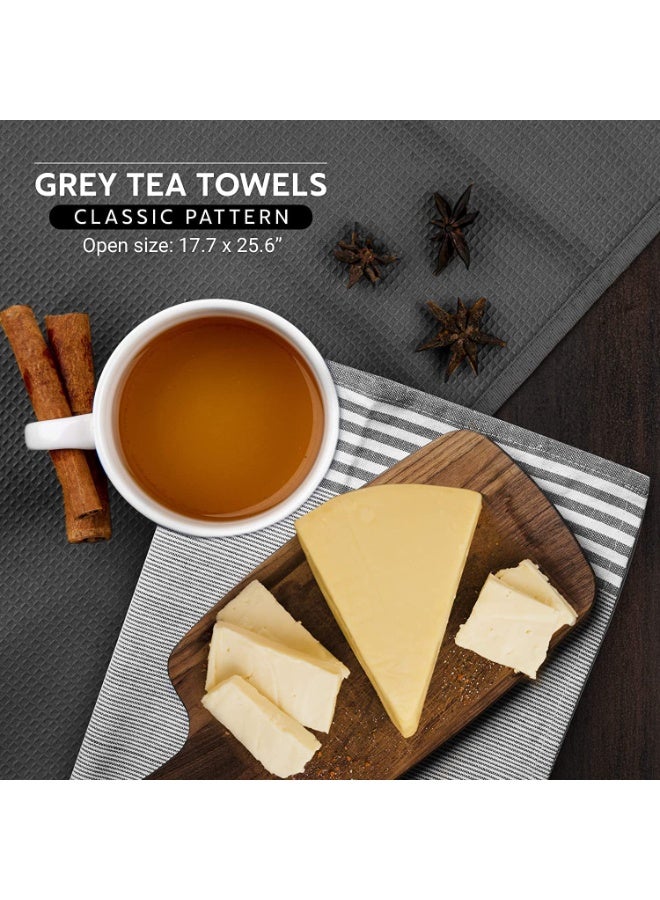 الأرض أكمل مجموعة مناشف الشاي من 4 قطع - قطن 100% - منشفة مطبخ خالية من الوبر وقابلة للغسل - مناشف يد مناشف شاي ناعمة بشكل لا يصدق من القطن 50 × 70 سم مناشف أطباق كبيرة - قطعة قماش تنظيف - Image 4