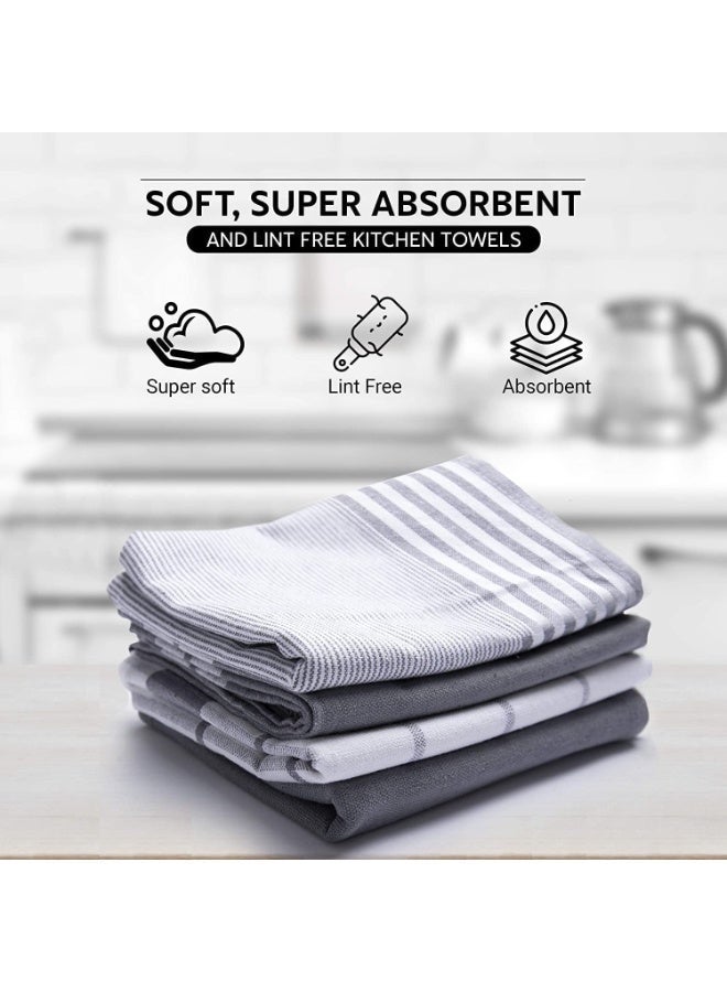 Fuller Earth Tea Towel Pack of 4-100% Cotton - Kitchen Towel Lint Free and Washable- Hand Towels Incredibly Soft Tea Towels Cotton 50 X 70 cm Large Dish Towels - Cleaning Cloth - Image 4