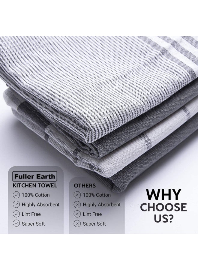 Fuller Earth Tea Towel Pack of 4-100% Cotton - Kitchen Towel Lint Free and Washable- Hand Towels Incredibly Soft Tea Towels Cotton 50 X 70 cm Large Dish Towels - Cleaning Cloth - Image 5