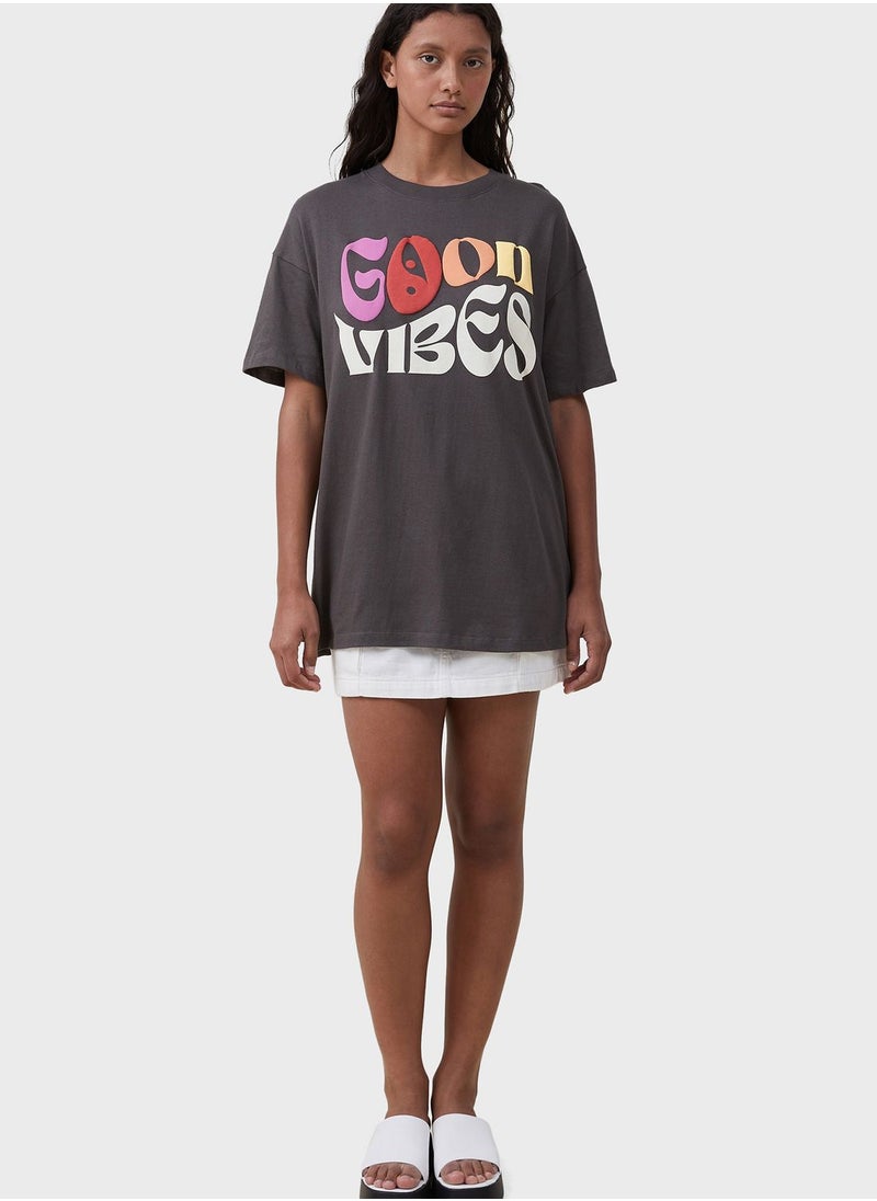 Cotton On - Crew Neck Slogan T-Shirt - Image 1