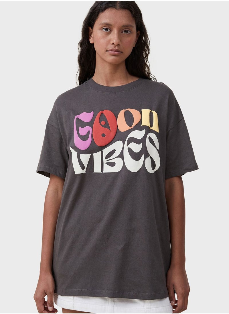 Cotton On - Crew Neck Slogan T-Shirt - Image 1