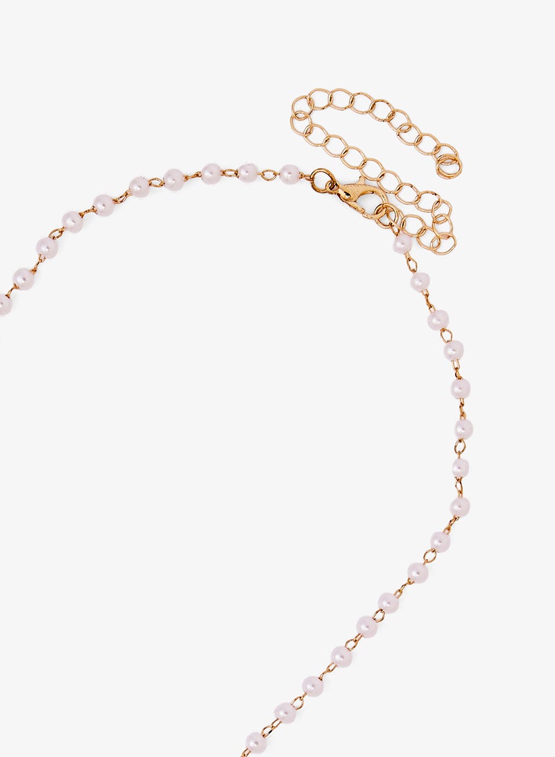 ELLA Pearl Bow Lariat Necklace - Image 3