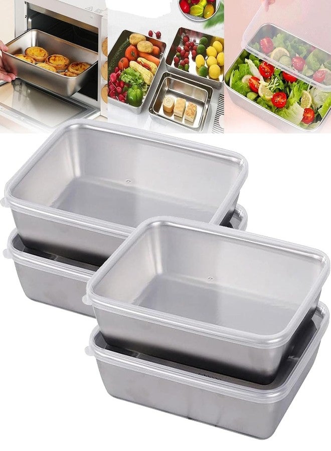 Kyraton Stainless Steel Food Storage Containers with Lids, Set of 4, Stackable - Image 1
