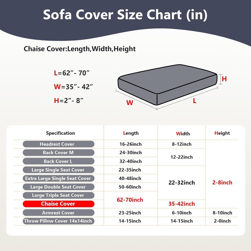 Yoovat Magic Sofa Covers Magic Sofa Couch Covers 2024 New Wear-Resistant Universal Sofa Cover Stretch for Sectional Slipcovers (Texture-Gray Blue,Chaise Cover) - Image 3