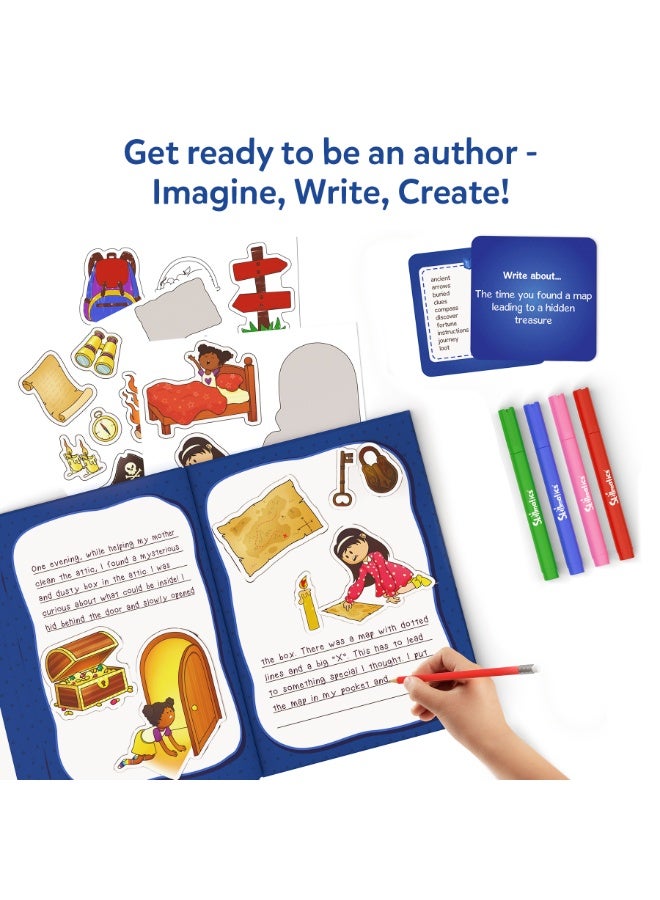 Skillmatics طقم فنون قصص الأطفال - طقم مغامراتي لجميع الأطفال، اكتب وابتكر قصص المغامرات، نشاط إبداعي للأولاد والبنات، طقم افعلها بنفسك، أكثر من 300 ملصق، هدايا للأعمار 5، 6، 7، 8، 9، 10 - Image 4