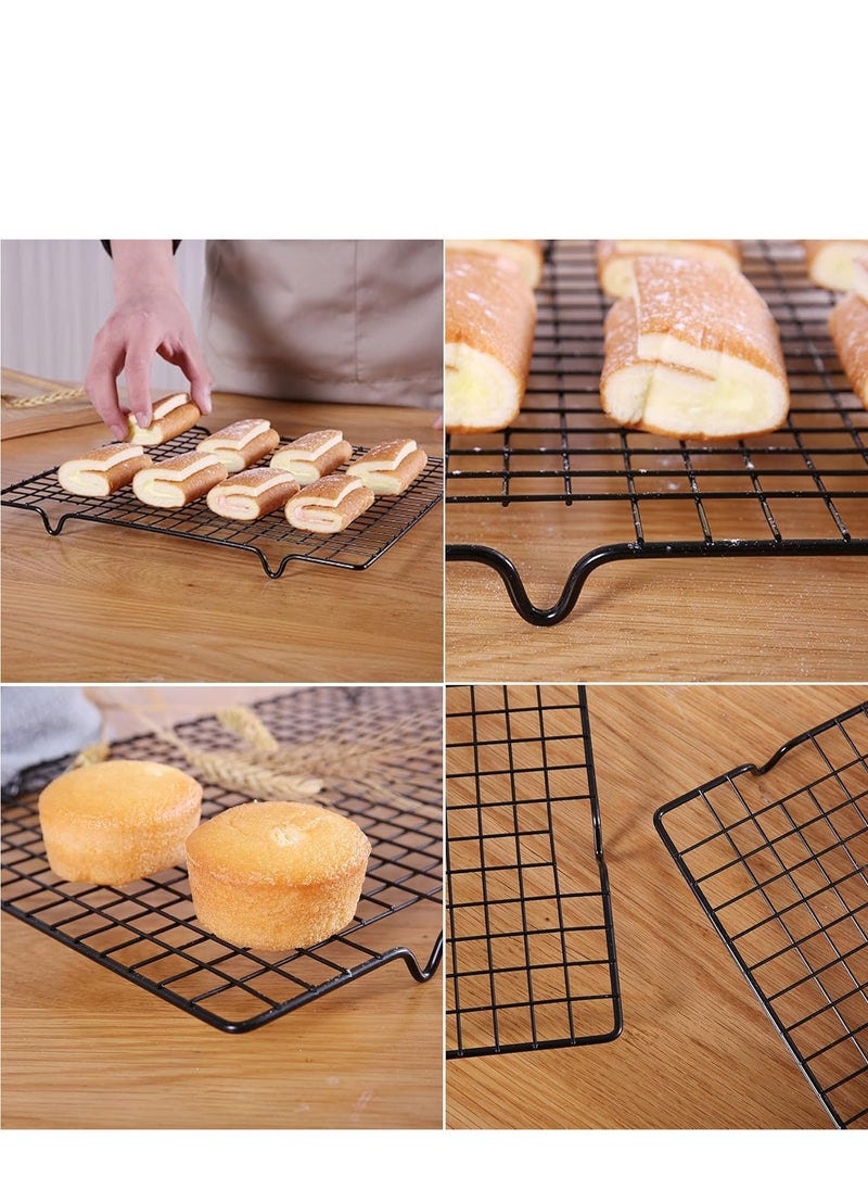 Generic - Set of 2 Cooling Rack for Baking, Small Quarter Grid, Enamel Tight-Wire Baking Rack Fits Quarter Sheet Pan, Oven Safe for Cooking, Roasting, Grilling-15”×9.5” - Image 1
