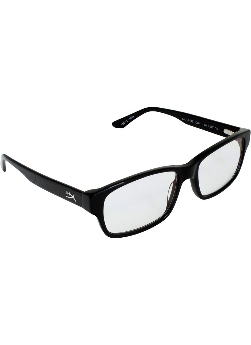 HYPERX HyperX Spectre 1st Edition  Gaming Eyewear Blue Light Blocking Glasses UV Protection Durable Acetate Frame Crystal Clear Lenses Microfiber Pouch Hardshell Case Square Eyewear Frame  Black  - Image 1
