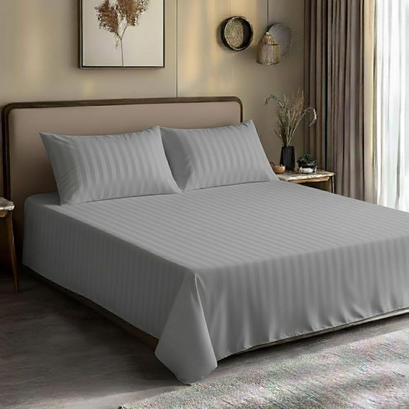 Bedding Zone King Bed Sheet Set - 3 Pieces grey - Image 3