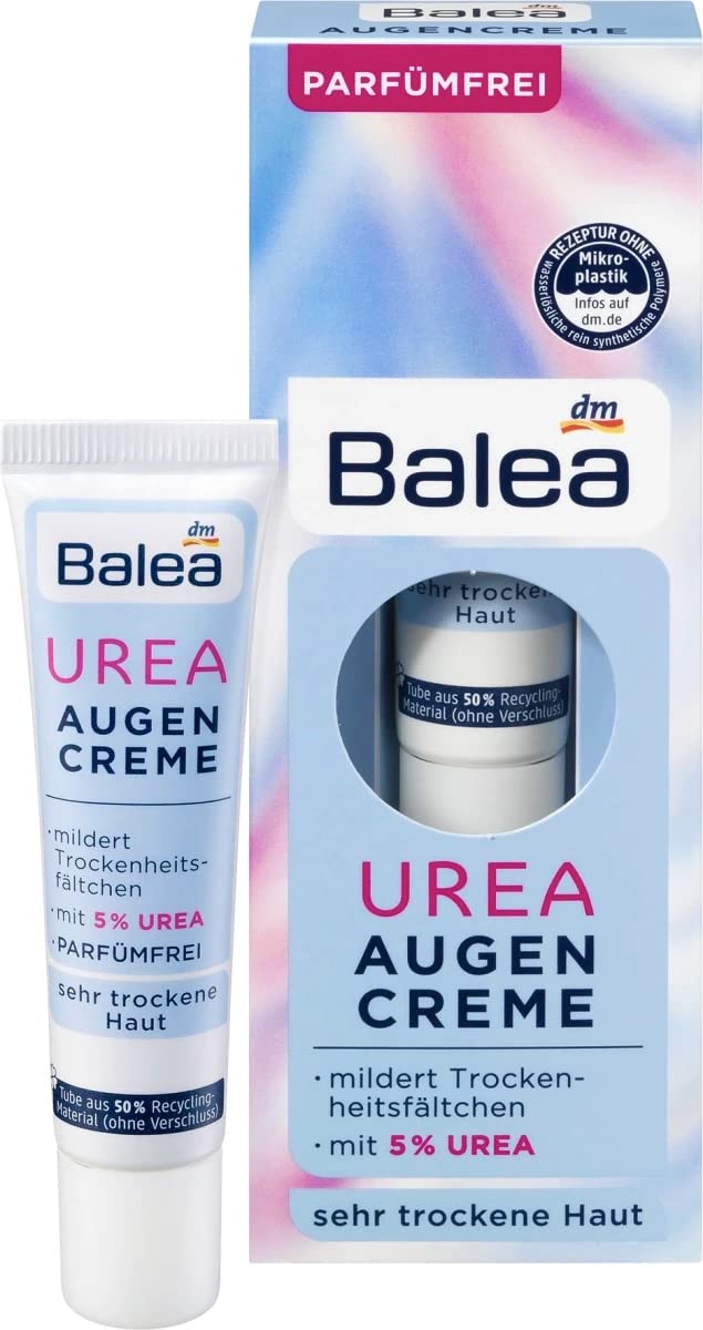 Balea EyeContour Cream for Very Dry Skin 5 Urea  Optimum Hydration Reduces Dry Lines  Wrinkles Vegan  Not Tested on Animals  15ml