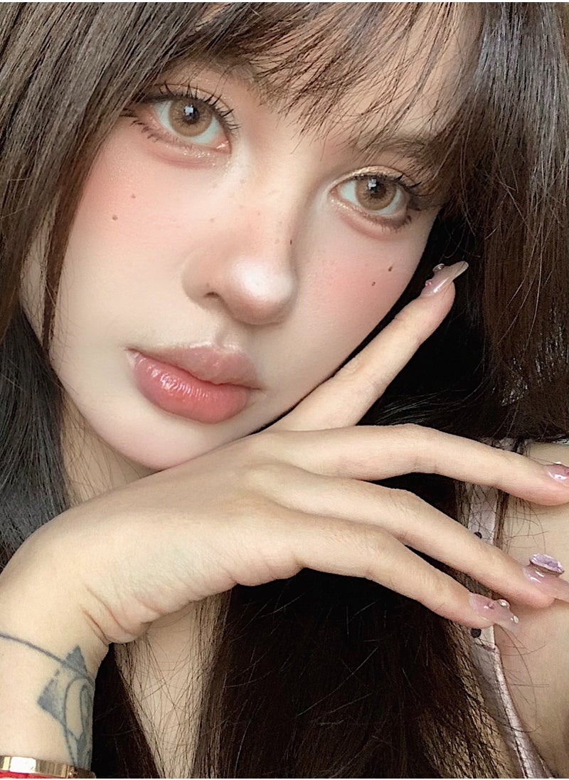 Mill Creek Mill creek color contact lenses 14.2MM hydrogel lenses can be used for 12 months 1 pair of 2 brown glasses  - Image 3