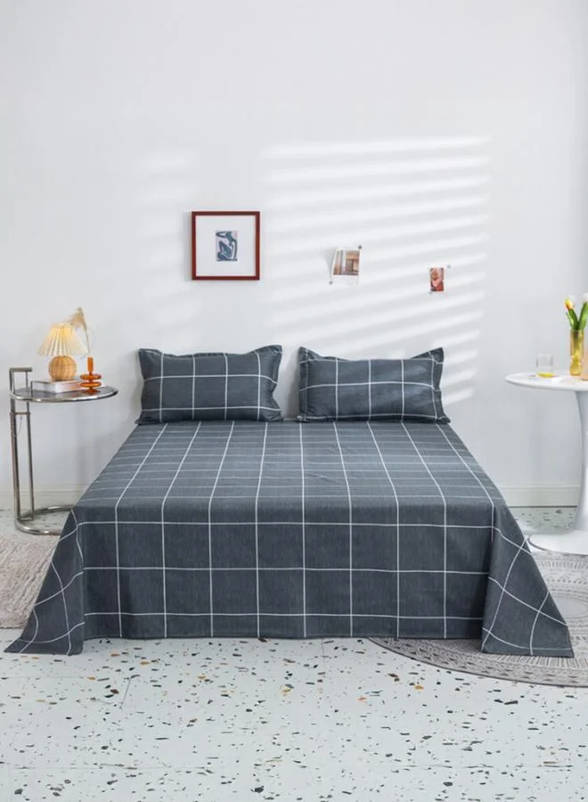 Styli 3-Piece - Polyester Flat Sheets - 220cmx230cm, Black