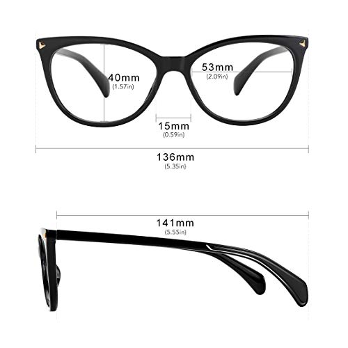 MEETSUN Non Prescription Glasses Frames For Women，Retro Cateye Fake Eyeglasses HD Clear Lens (Black Frame Clear Lens) - Image 5