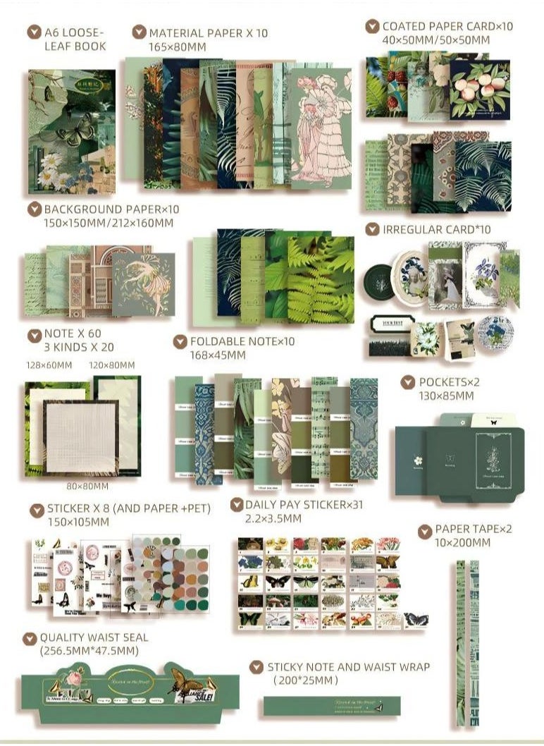 SISGL Aesthetic Scrapbook Kit Scrapbooking Supplies Junk Journal With A6 Grid Notebook Bullet Journals Diy Gift Journaling For Teen Girl Kid Women  - Image 2