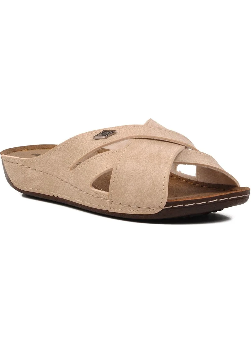 Aryan 08-982 Beige Women's Summer Slippers
