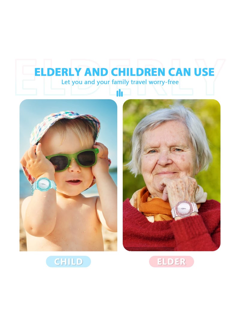 2-Pack Adjustable TPU AirTag Bracelets for Kids, Compatible with Apple AirTag, Ideal for Toddlers, Babies, Children, and Elders (Blue & Pink) - Image 3