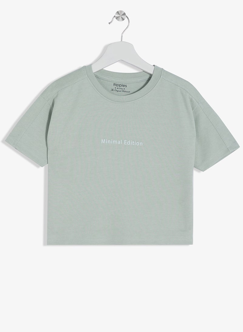 ريبلز مع نمشي طقم بناتي بلوزة بياقة دائرية وبنطلون واسع - Image 2