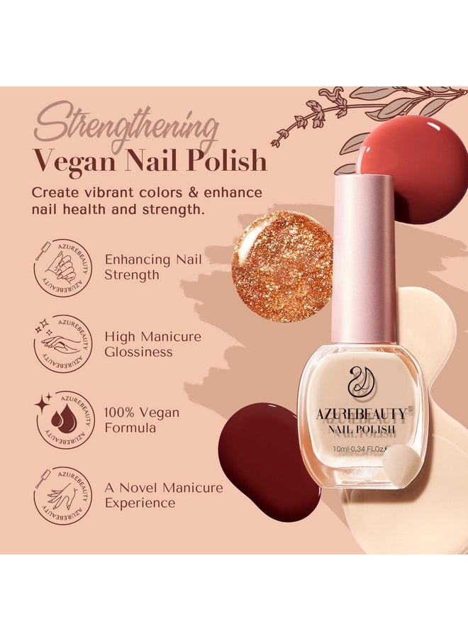 AZUREBEAUTY AZUREBEAUTY 8 Colors Brown Nude Glitter Nail Polish Set, Quick-Dry Vegan, Perfect for Women Manicure Nail Art DIY Salon  - Image 4